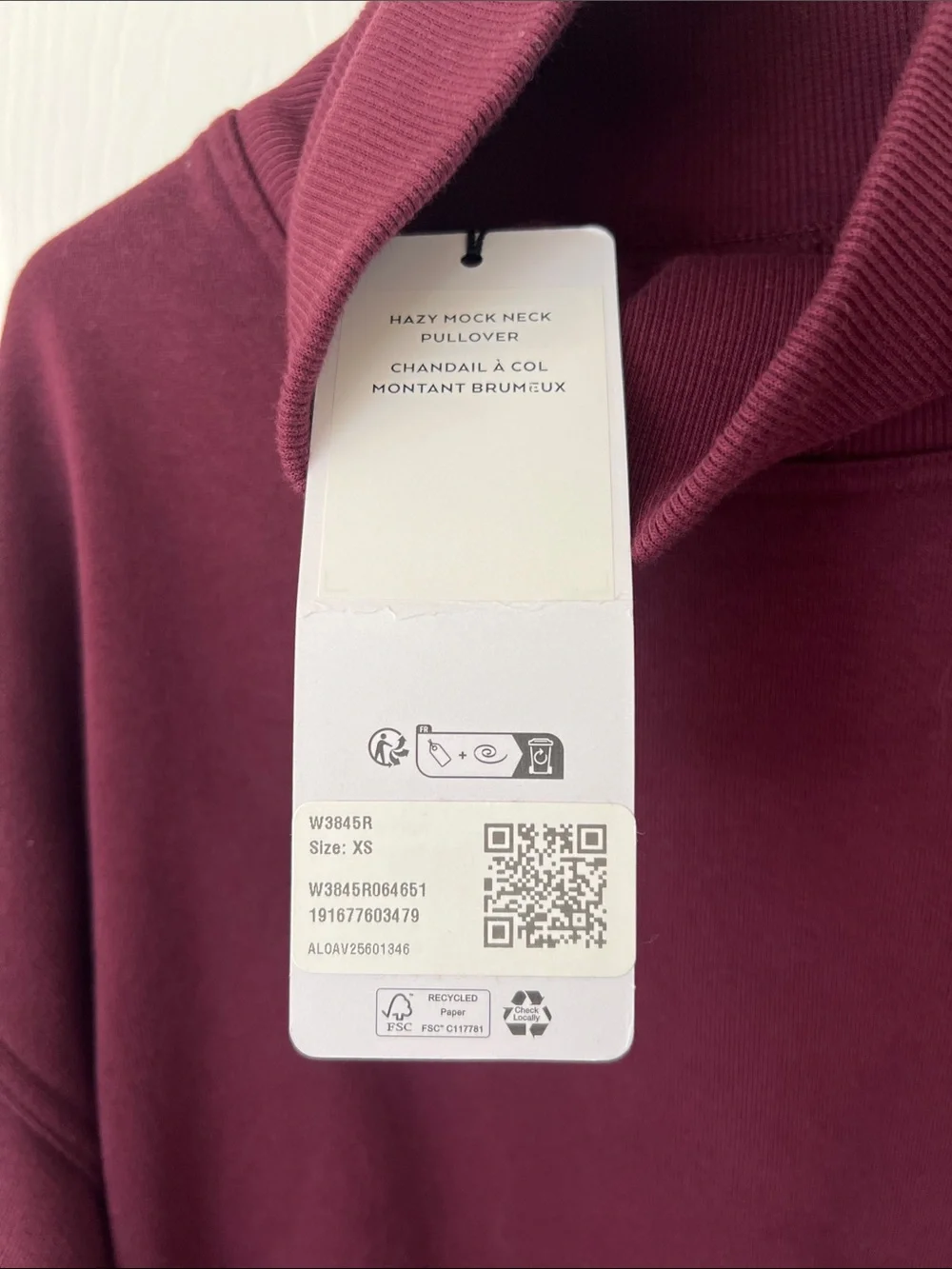 Hazy Mock Neck Pullover in Deep Burgundy